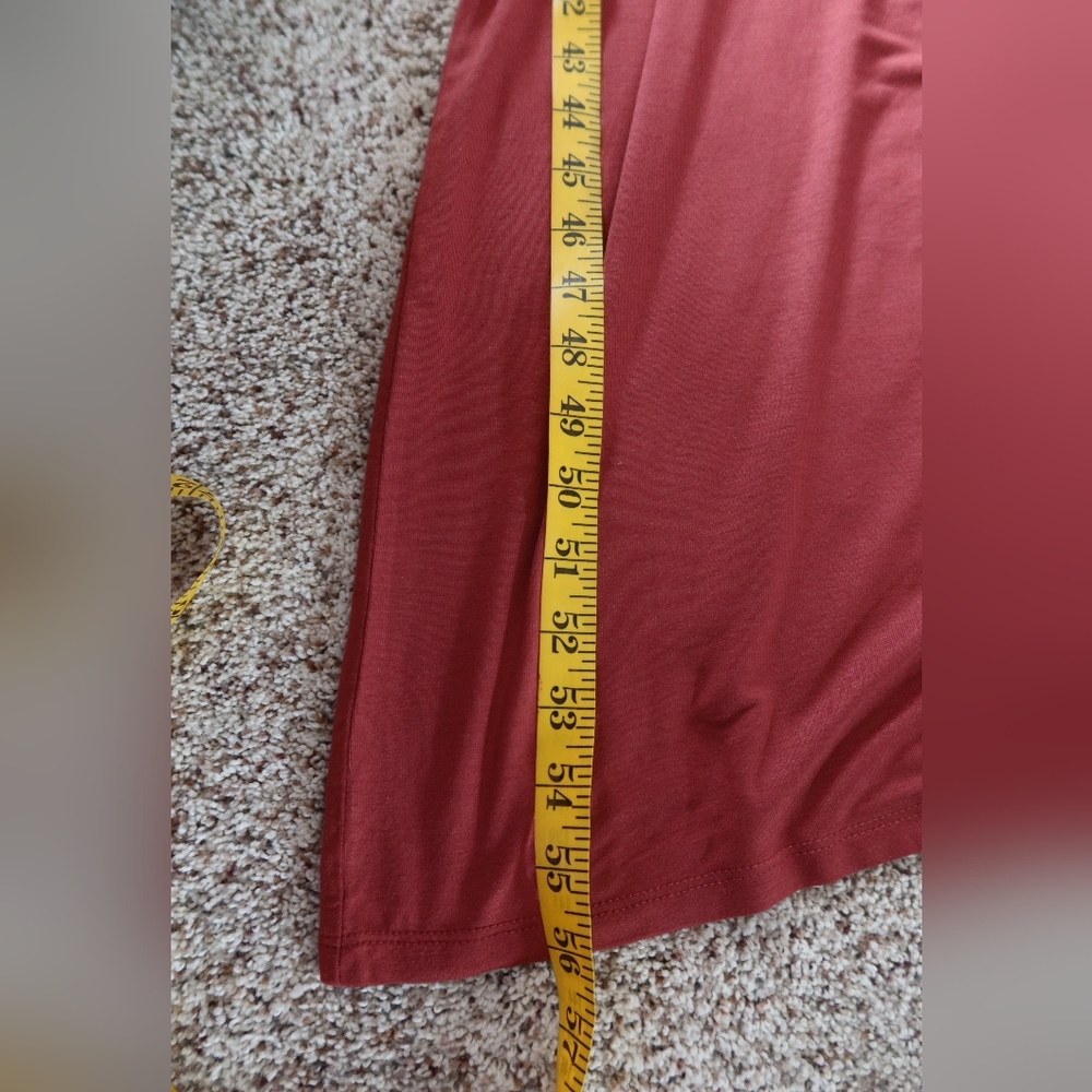 Daily Ritual Salmon Color Red Pink Ruched Prairie Maxi Sundress Size Medium - Picture 11 of 11